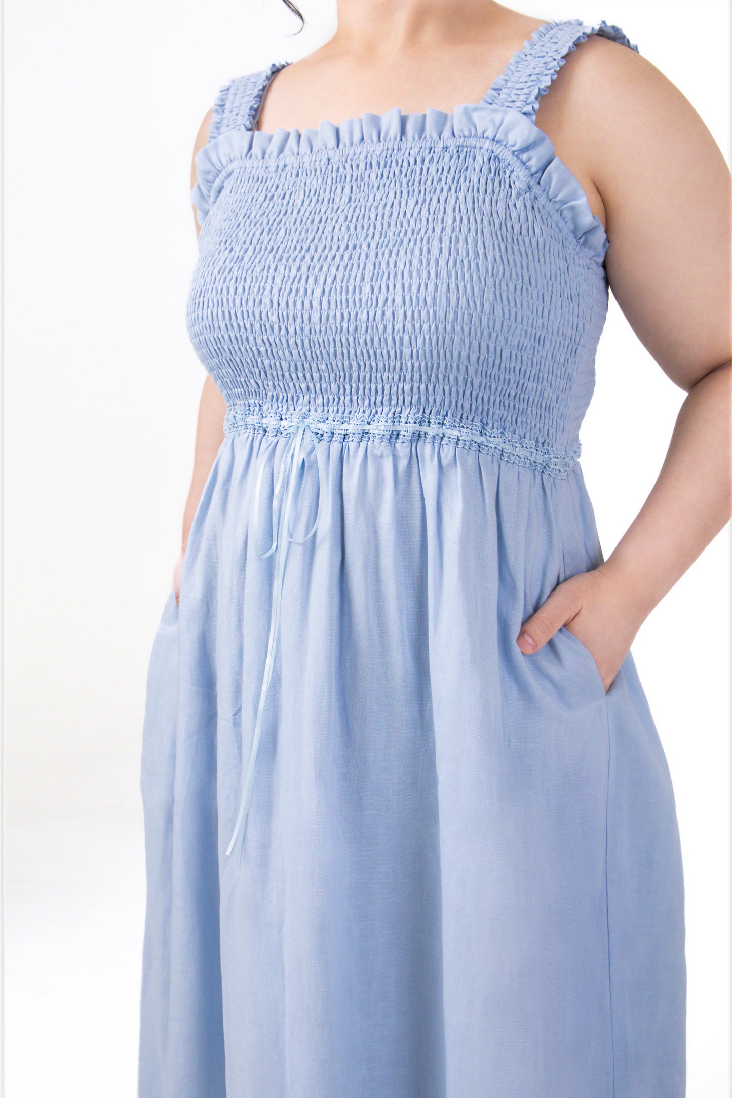 Isla Cotton-Linen Sleeveless Midi