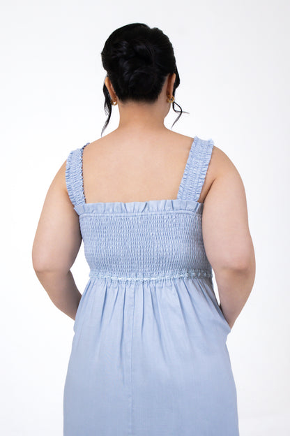 Isla Cotton-Linen Sleeveless Midi