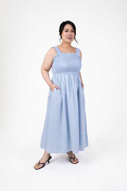 Isla Cotton-Linen Sleeveless Midi
